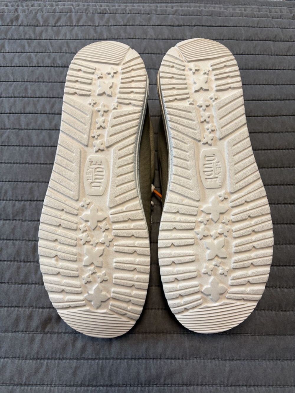 Hey Dude Men's Casual Canvas Slip-Ons in Gray with Orange Lining - Picture 4 of 5